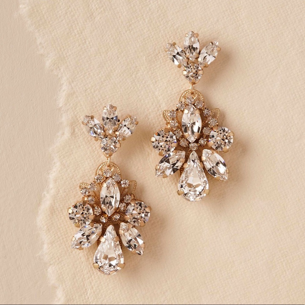 Elizabeth Bower BHLDN Gold Chandelier Earrings